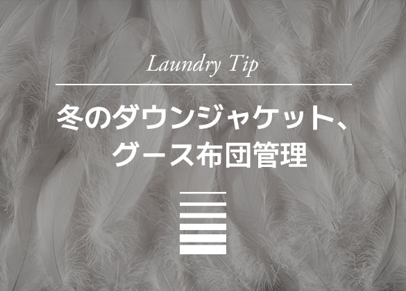 [TIP] 冬のダウンジャケット、グース布団管理