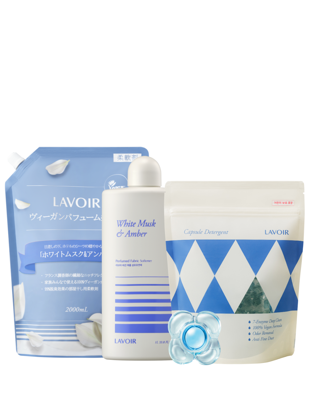 【部屋干し臭ゼロセット】 柔軟剤１L＋２L＋ジェルボール洗剤30個入