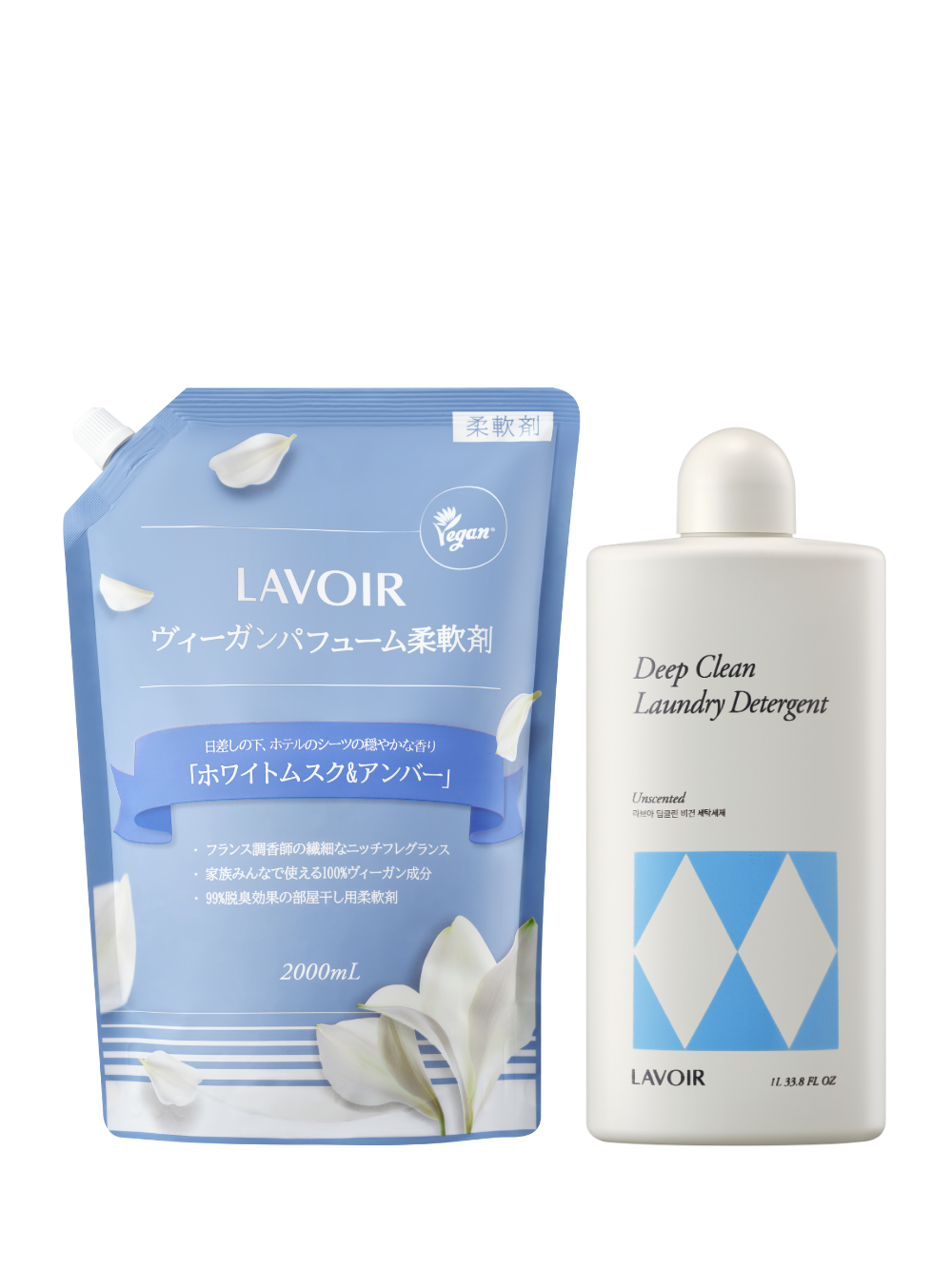 【クリーン＆たっぷり香り】ディープクリーン洗剤１Ｌ＋柔軟剤２L